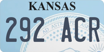 KS license plate 292ACR