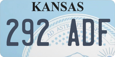 KS license plate 292ADF
