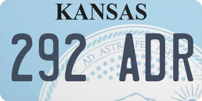 KS license plate 292ADR