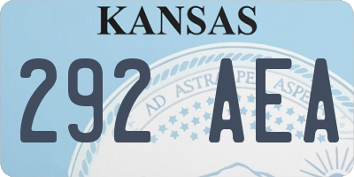 KS license plate 292AEA