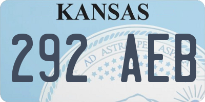 KS license plate 292AEB