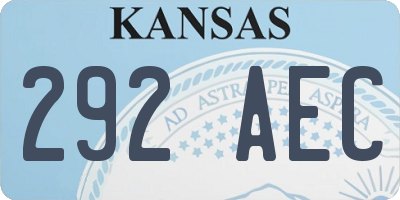 KS license plate 292AEC