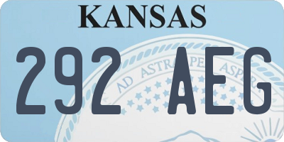 KS license plate 292AEG