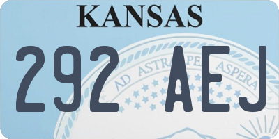 KS license plate 292AEJ
