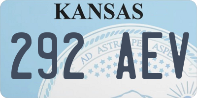 KS license plate 292AEV