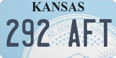KS license plate 292AFT