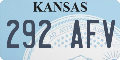 KS license plate 292AFV