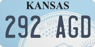 KS license plate 292AGD