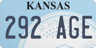 KS license plate 292AGE