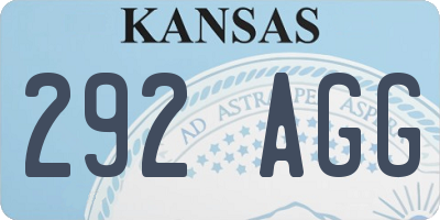 KS license plate 292AGG