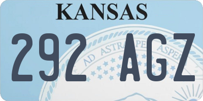 KS license plate 292AGZ