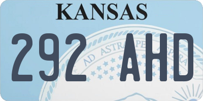 KS license plate 292AHD