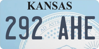 KS license plate 292AHE