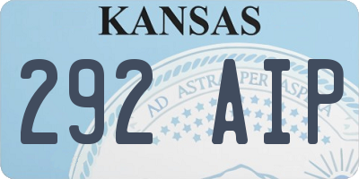 KS license plate 292AIP