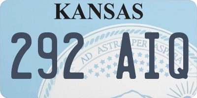 KS license plate 292AIQ