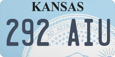 KS license plate 292AIU
