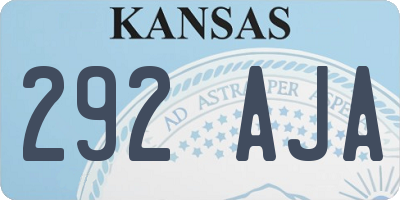 KS license plate 292AJA