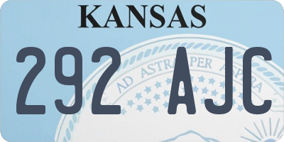 KS license plate 292AJC