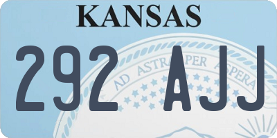 KS license plate 292AJJ