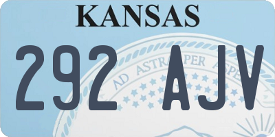 KS license plate 292AJV