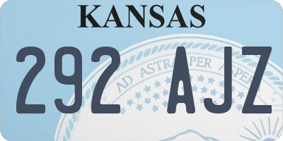 KS license plate 292AJZ