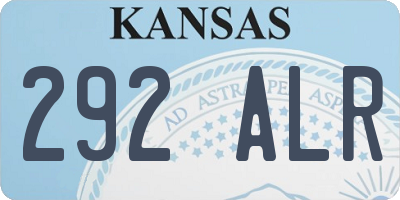 KS license plate 292ALR