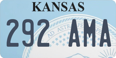 KS license plate 292AMA