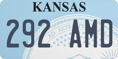 KS license plate 292AMD