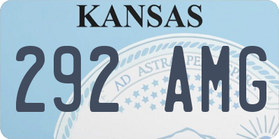 KS license plate 292AMG