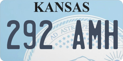 KS license plate 292AMH