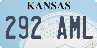 KS license plate 292AML