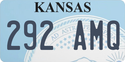 KS license plate 292AMQ