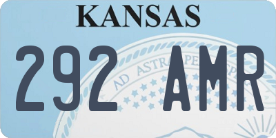 KS license plate 292AMR