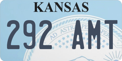 KS license plate 292AMT