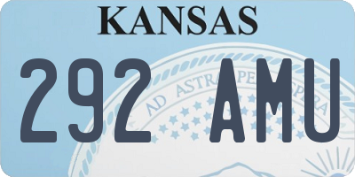 KS license plate 292AMU