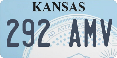 KS license plate 292AMV