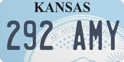 KS license plate 292AMY