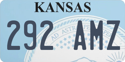KS license plate 292AMZ