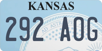 KS license plate 292AOG