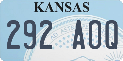 KS license plate 292AOQ