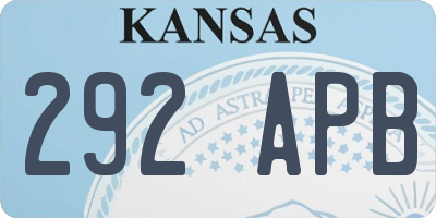 KS license plate 292APB