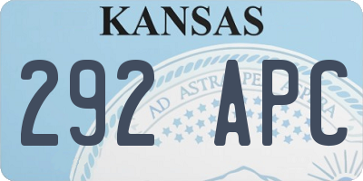 KS license plate 292APC