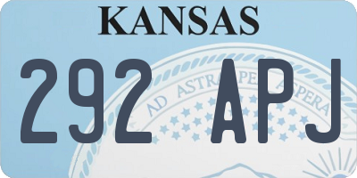 KS license plate 292APJ