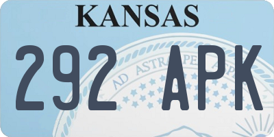 KS license plate 292APK