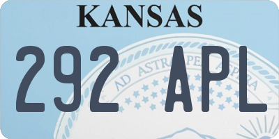 KS license plate 292APL