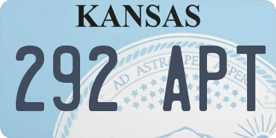 KS license plate 292APT