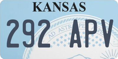 KS license plate 292APV