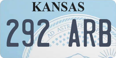 KS license plate 292ARB