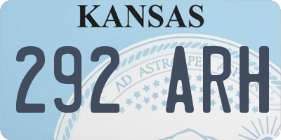 KS license plate 292ARH