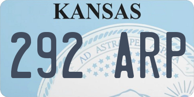 KS license plate 292ARP